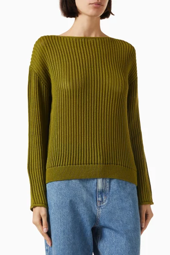 Easy Open Sweater in Cotton Knit