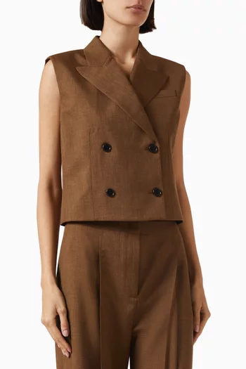 Double-breasted Vest in City Twill