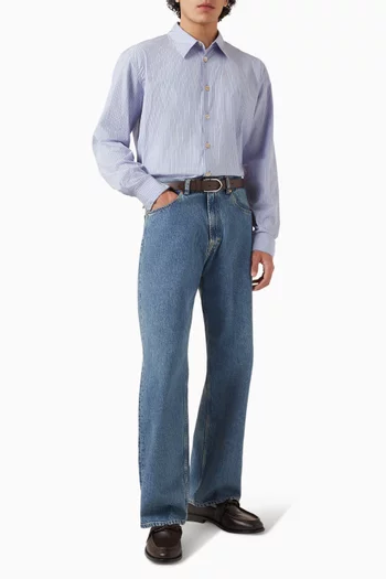 قميص بخطوط قطن قطن تايب رايتر وبوبلين