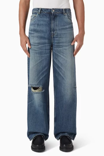 Vast Cut Straight-leg Jeans in Denim