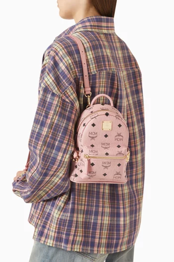 Mini Stark Side Studs Backpack in Visetos