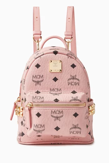 Mini Stark Side Studs Backpack in Visetos