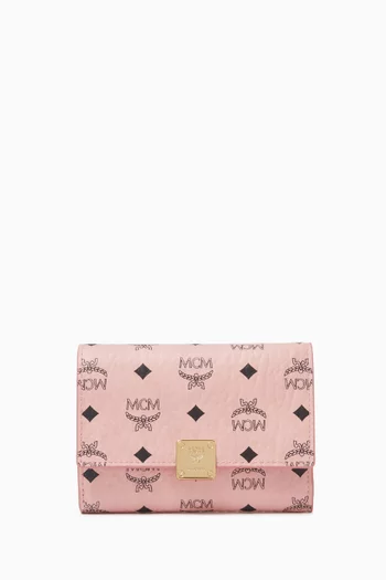 Small Aren Trifold Wallet in Visetos Canvas