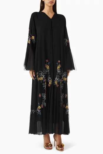 Bead-embellished Abaya in Chiffon