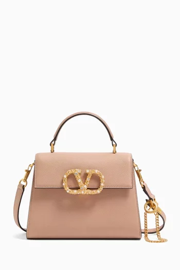 Small VSLING Swarovski® Handbag in Grainy Calfskin
