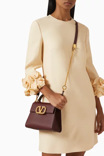 Small VSLING Top-handle Bag in Calfskin Leather