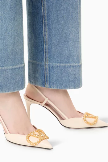 VLogo Signature Slingback 80 Pumps in Calfskin
