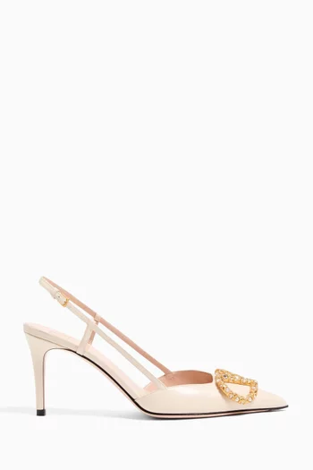 VLogo Signature Slingback 80 Pumps in Calfskin