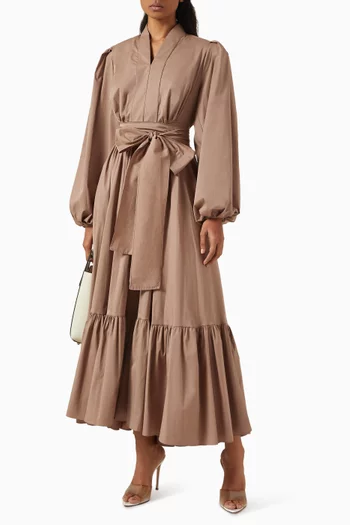 June Belted Dress in Cotton-blend