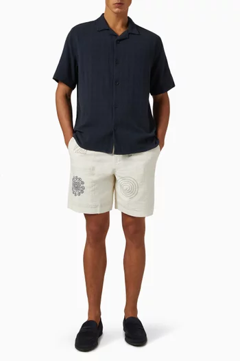 Kurt Doodle Embroidered Shorts in Cotton-blend