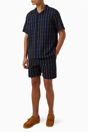 Kurt Stripe Shorts in Cotton-blend