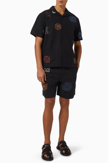Didcot Doodle Embroidery Shirt in Cotton-blend