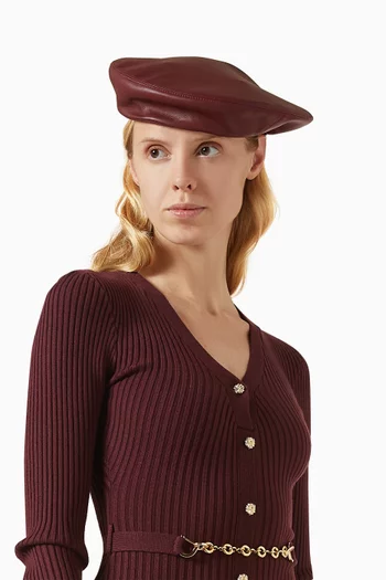 Anya Beret in Faux Leather