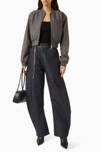 جاكيت بومبر بأكتاف عريضة شمواه