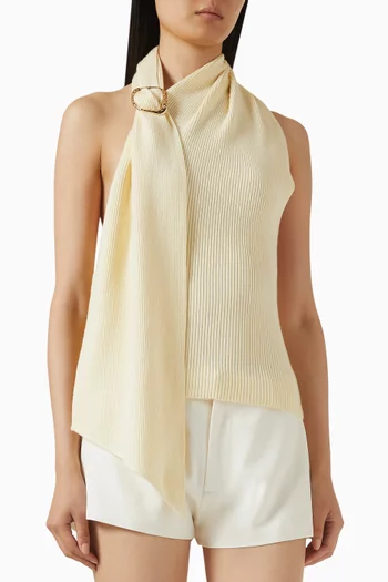 Knitted Draped Halterneck Top