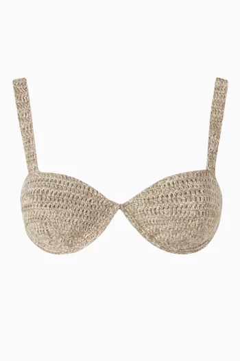 Tatiana Bikini Top in Raffia Crochet
