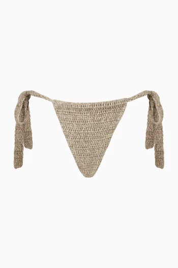 Valentine Bikini Briefs in Raffia Crochet