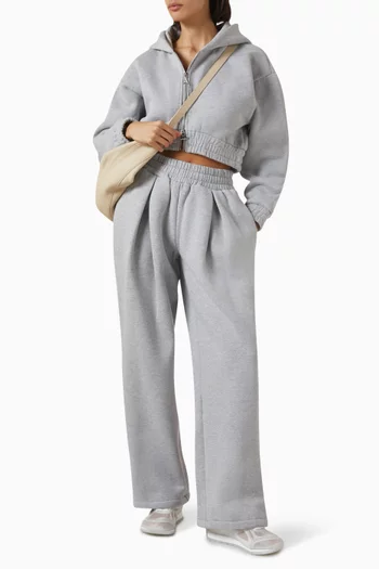 Twin-pleat Sweatpants in Cotton Fleece