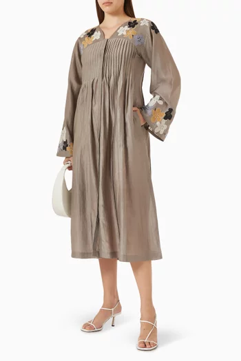 Floral-embroidered Reverie Midi Dress