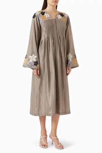 Floral-embroidered Reverie Midi Dress