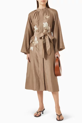 Opal Trench Belted Midi Dress