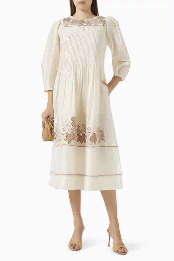Bloom Embroidered Midi Dress