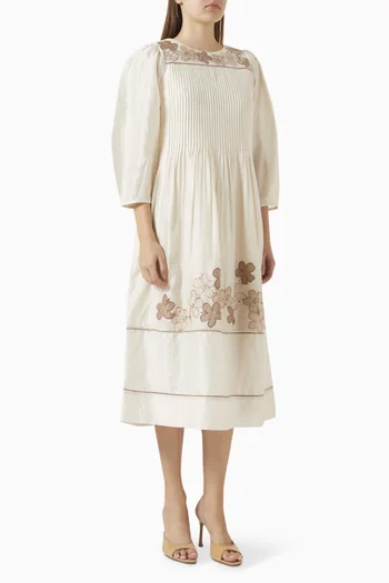 Bloom Embroidered Midi Dress