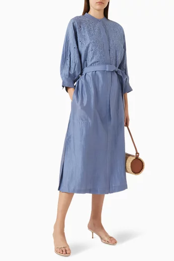 Petal Embroidered Midi Dress