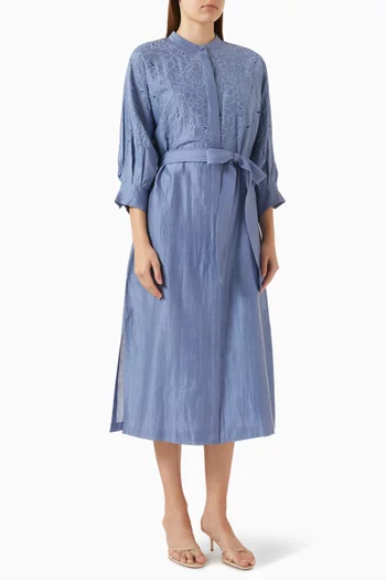 Petal Embroidered Midi Dress