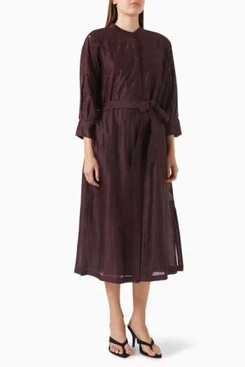 Petal Embroidered Midi Dress