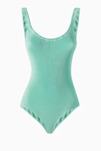 One-piece Swimsuit in Seersucker