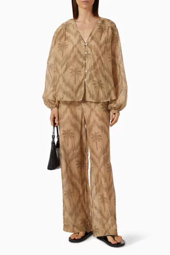 Monterey Printed Shirt in Cotton-silk