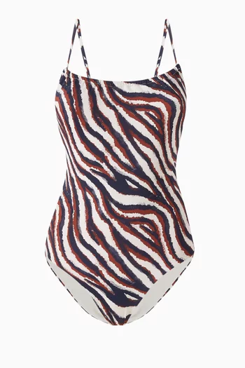 Zebra-print One-piece Swimsuit
