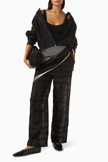 Monogram Crochet Pyjama Pants in Organic Cotton-blend