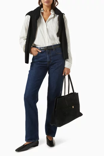 Classic Stripe Shirt in Viscose Blend