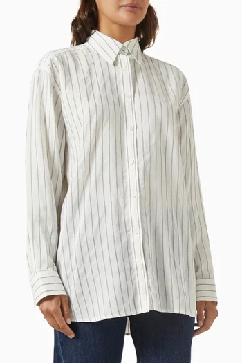 Classic Stripe Shirt in Viscose Blend