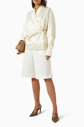 Wrap Blouse in Satin