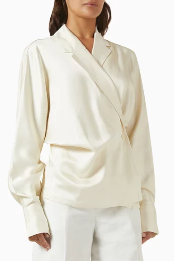 Wrap Blouse in Satin