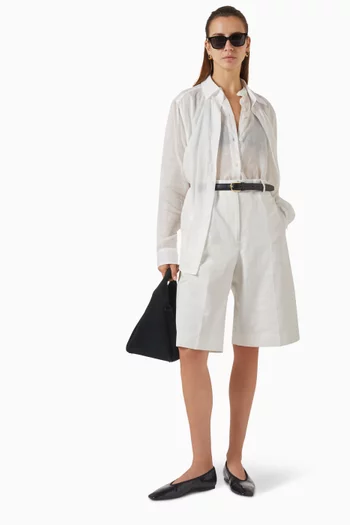 Double-collar Shirt in Ramie