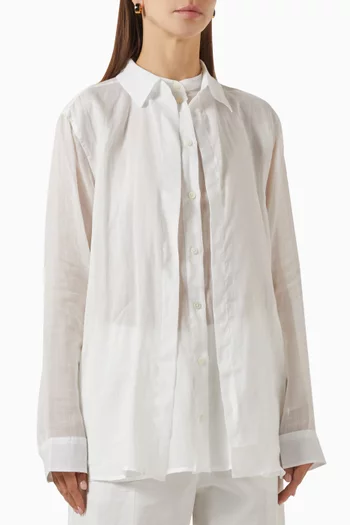 Double-collar Shirt in Ramie