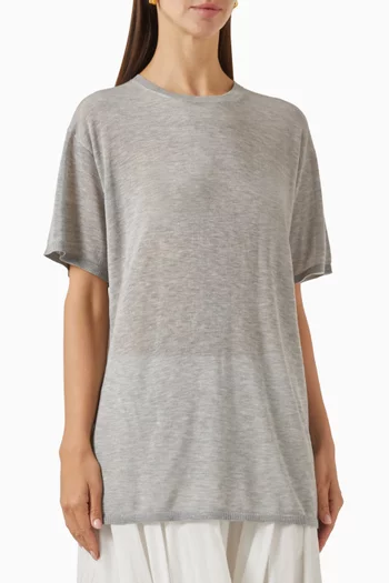 Oversized Knit T-shirt in Lyocell Blend