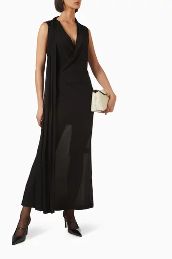 Overlapped Scarf Dress in Jersey