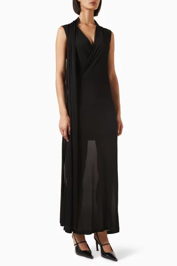 Overlapped Scarf Dress in Jersey