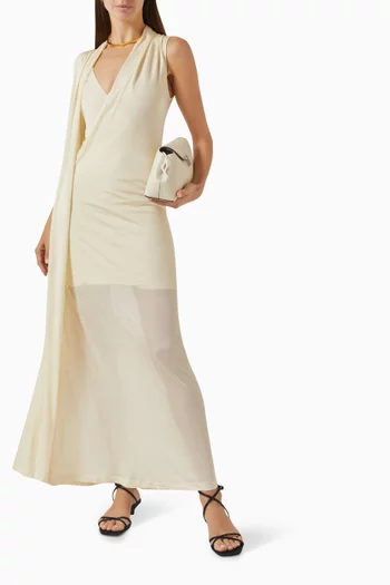 Overlapped Scarf Dress in Jersey