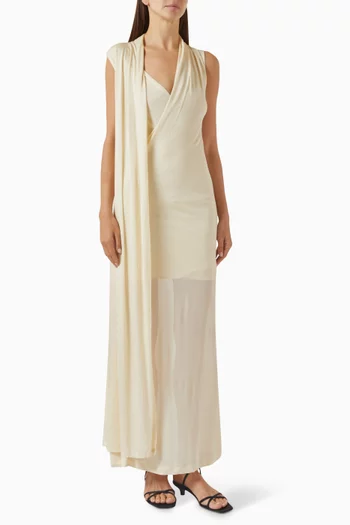 Overlapped Scarf Dress in Jersey
