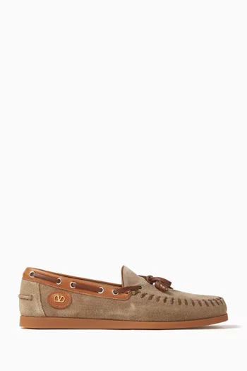 Palm Avenue Boat Shoes in Split Leather
