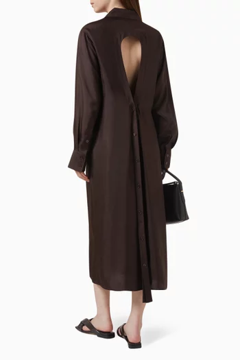 Open-back Wrap Dress in Silk