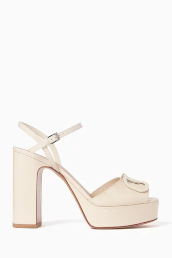 Valentino Garavani VLogo Signature 115 Platform Sandals in Patent Leather