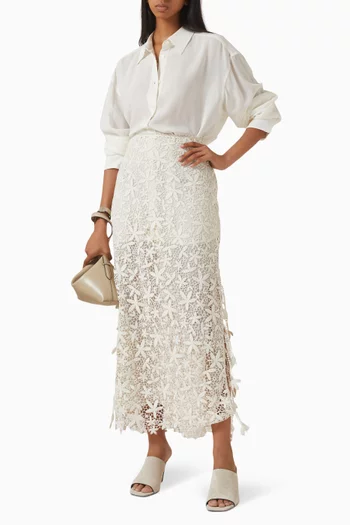 Guipure Maxi Skirt in Lace