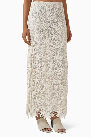 Guipure Maxi Skirt in Lace